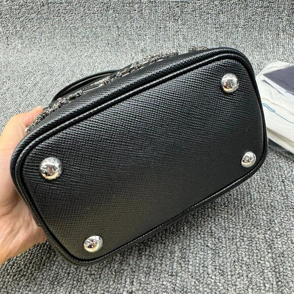 100% Authentic Prada Blue Panier Shoulder Bag - Picture 6 of 14